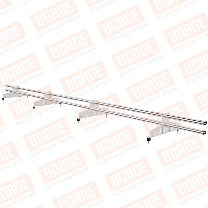 Снегозадержатель трубчатый Русский Рубеж 25х45мм, 3м, 4 опоры, цинк