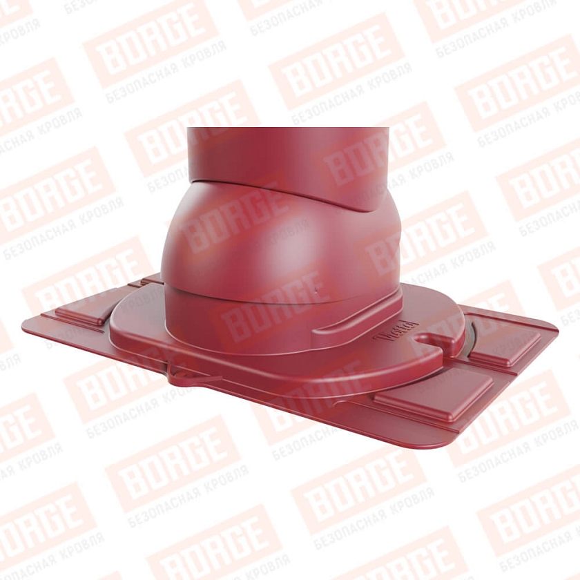 Труба вентиляционная Viotto с универсальным проходным элементом, d-150мм, неутепленная, красное вино (RAL 3005)