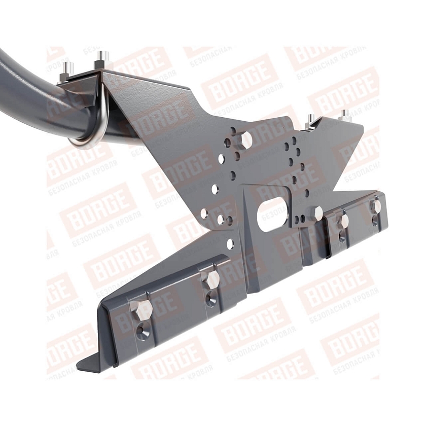 Ограждение кровельное BORGE H-60см, 3м, для фальцевой кровли, серый графит (RAL 7024 matt)