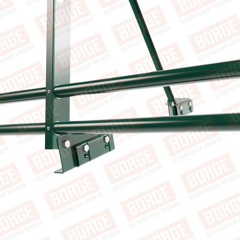 Ограждение декоративное NewLine H-90см, 3м, для фальц. кров., зеленый мох (RAL 6005), с двумя доп. трубами