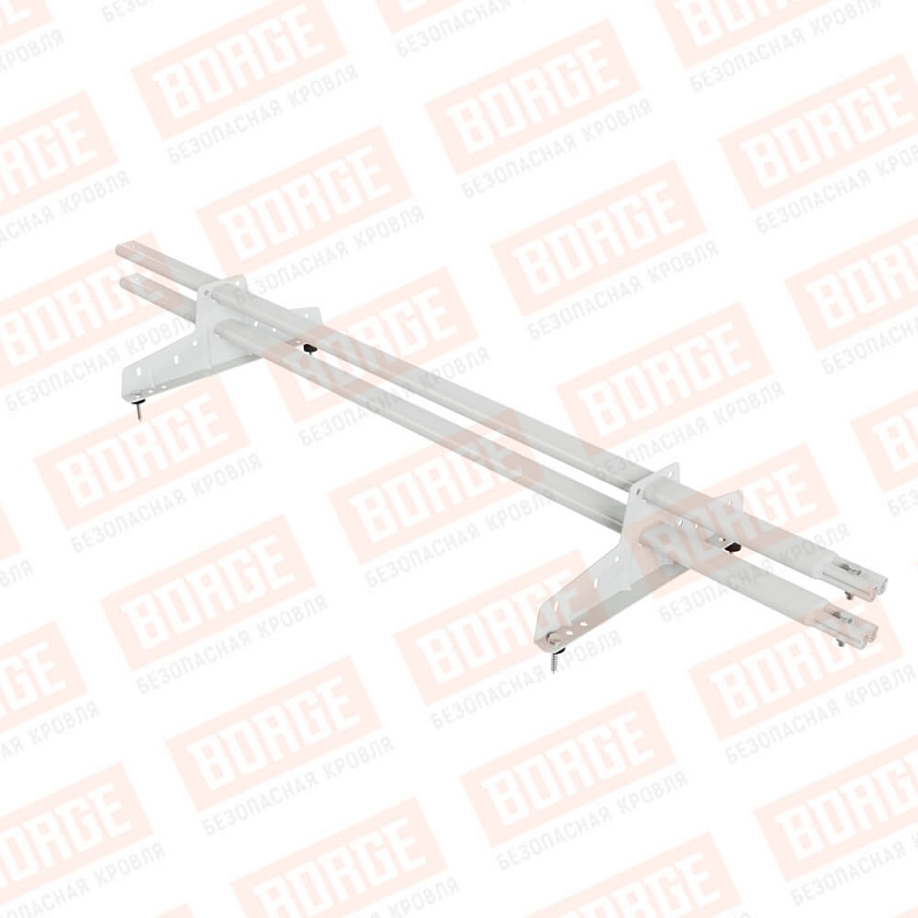 Снегозадержатель трубчатый BORGE 1,5м, 2 опоры, сигнально-белый (RAL 9003)