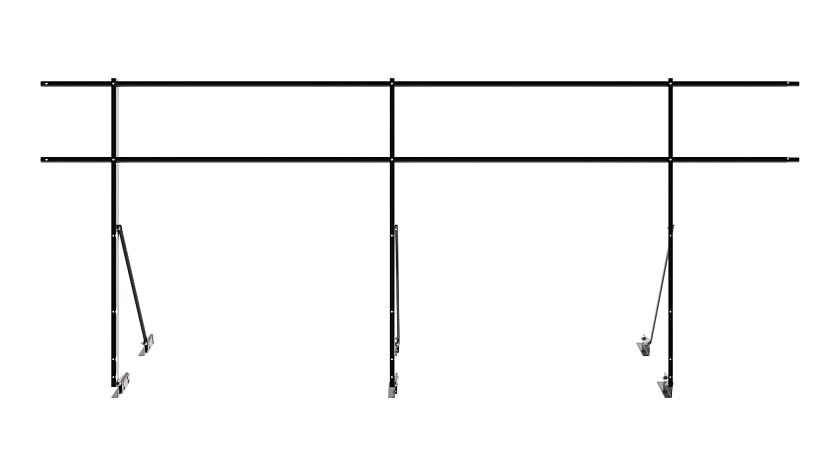 Ограждение кровельное NewLine H-120см, 3м, для фальцевой кровли, чёрный (RAL 9005)