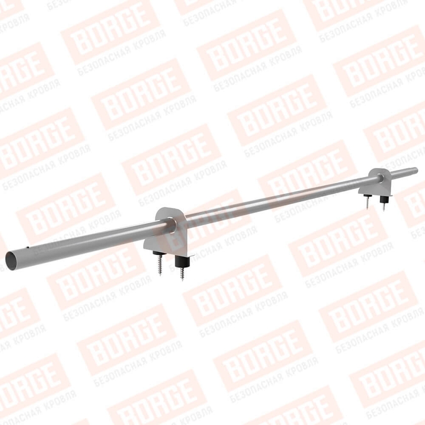 Снегозадержатель однотрубчатый NewLine 1,5м, D-25мм, 2 опоры, сигнально-серый (RAL 7004)