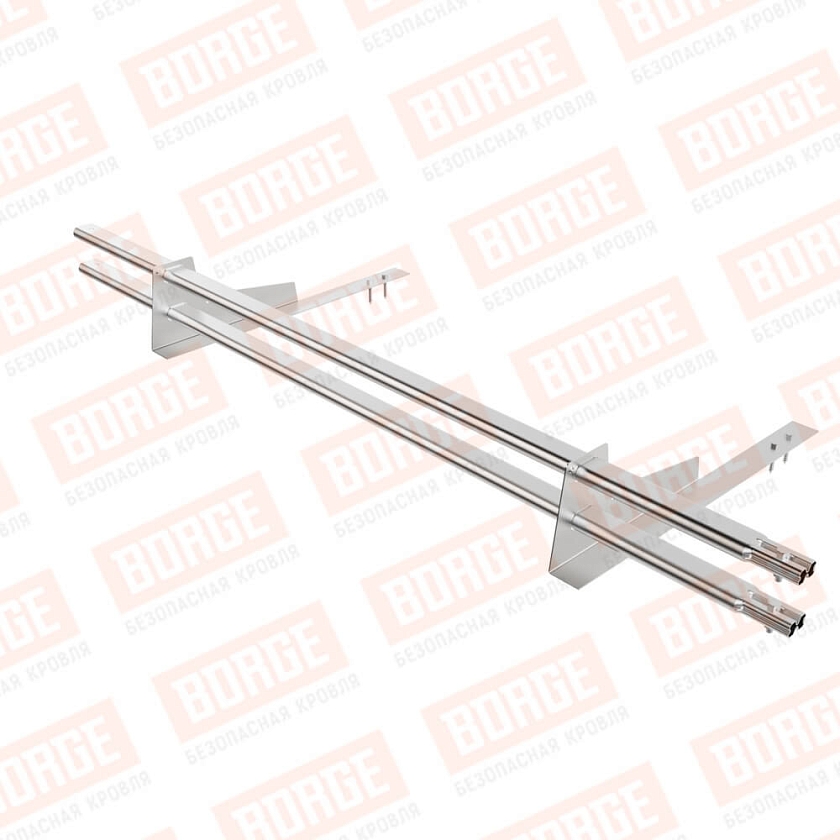 Снегозадержатель трубчатый BORGE 1,5м, 2 опоры, для гибкой черепицы, цинк