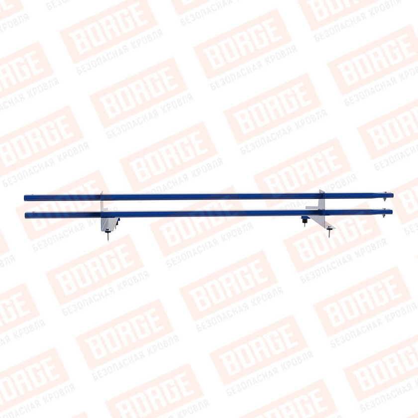 Снегозадержатель трубчатый Русский Рубеж 1,5м, 2 опоры, для МЧ с выс. ступ., сигнально-синий (RAL 5005), 400мм