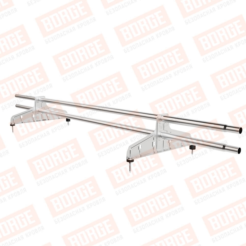 Снегозадержатель трубчатый Русский Рубеж D-25мм, 1,5м, 2 опоры, цинк