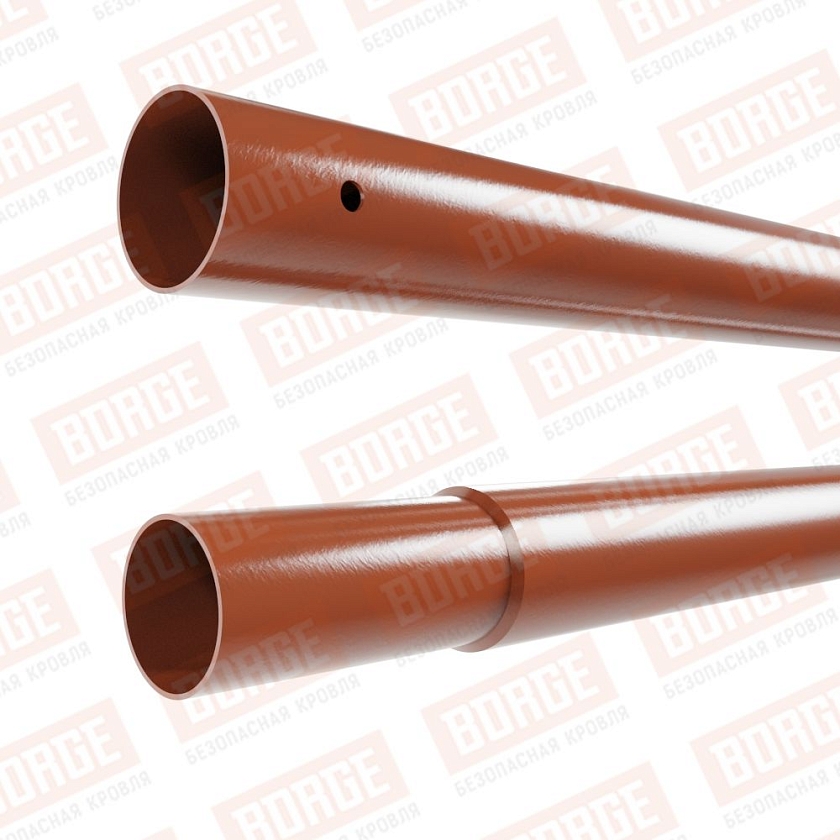 Труба Русский Рубеж D-25мм, 3м, оцинк., терракотовый (RAL 8004)