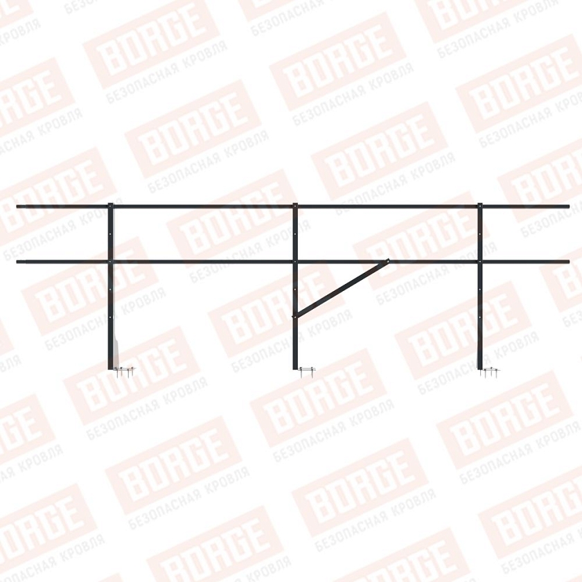 Ограждение плоских кровель NewLine Н-90, 3м, верхнее крепление, антрацитово-серый (RAL 7016)