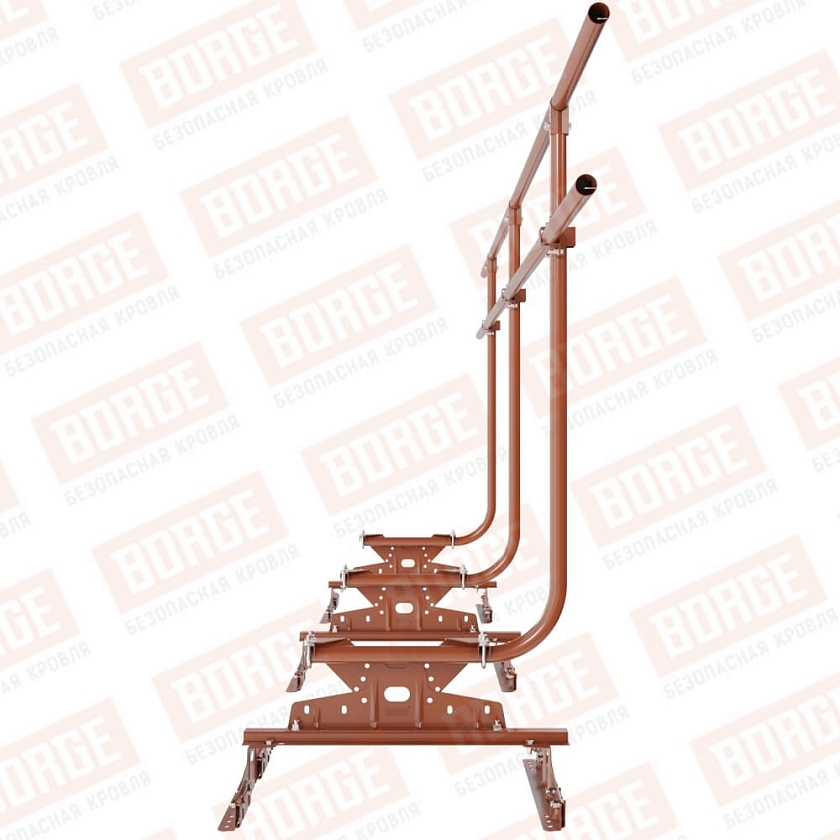 Ограждение кровельное BORGE H-120см, 3м, для  параллельного фальца, терракотовый (RAL 8004)