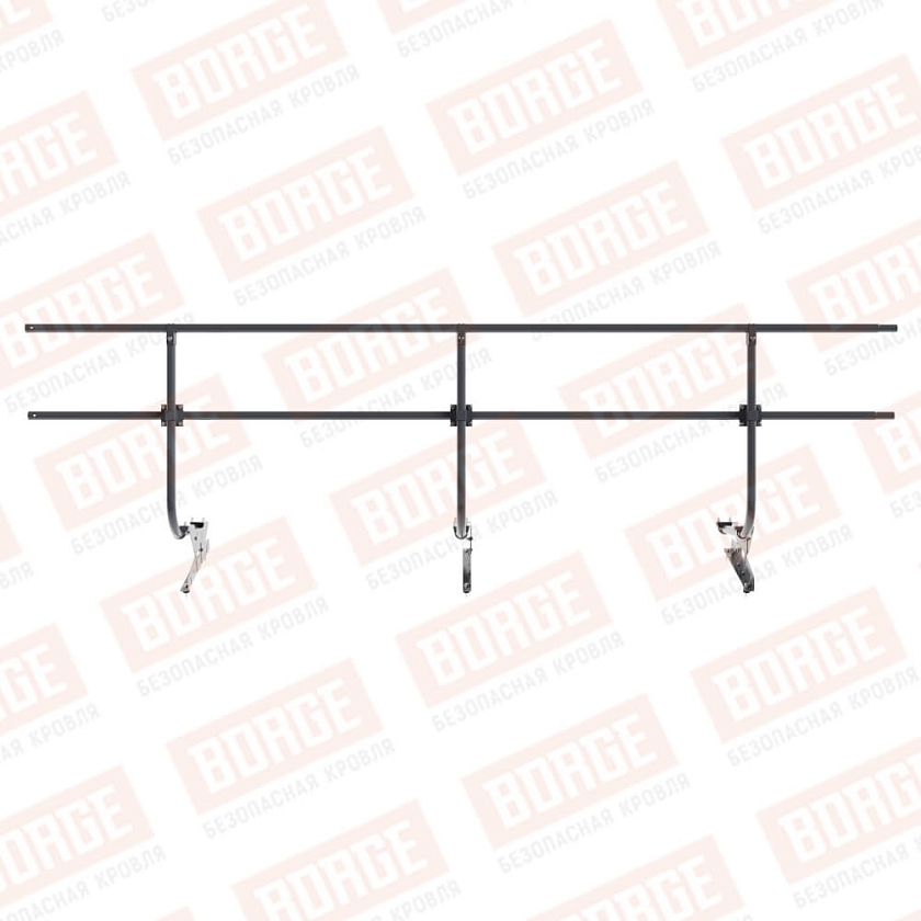 Ограждение кровельное BORGE H-90см, 3м, серый графит (RAL 7024 matt)