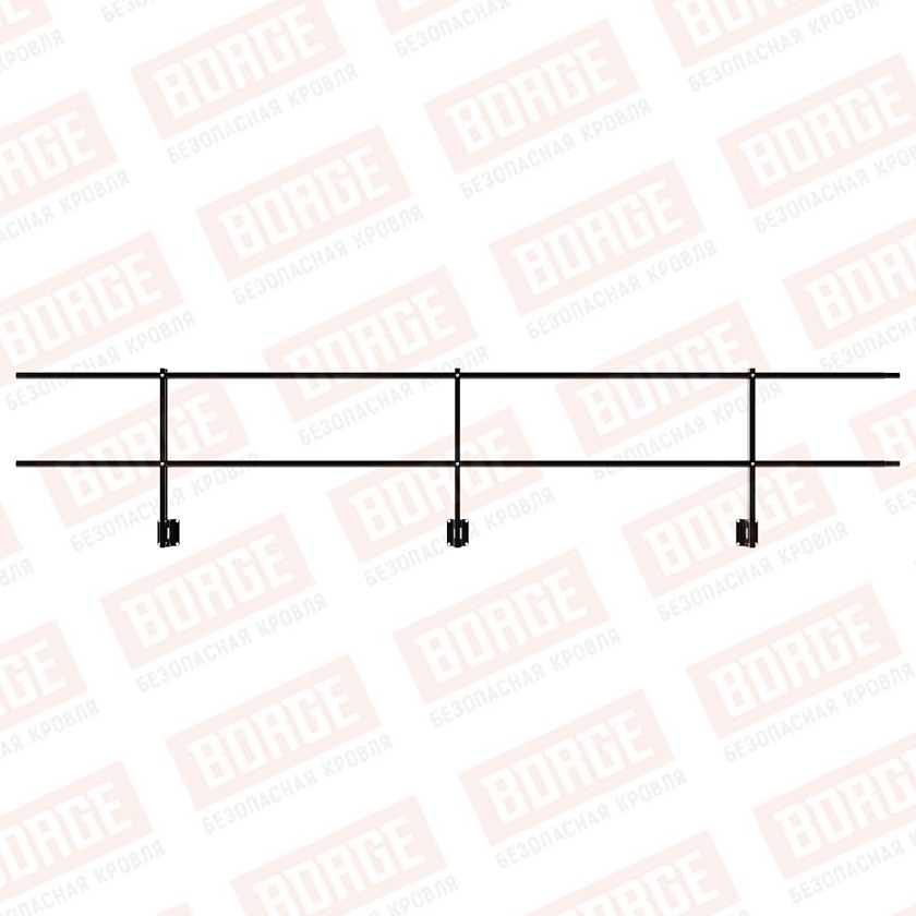 Ограждение парапетное NewLine H-60см, 3м, чёрный (RAL 9005)