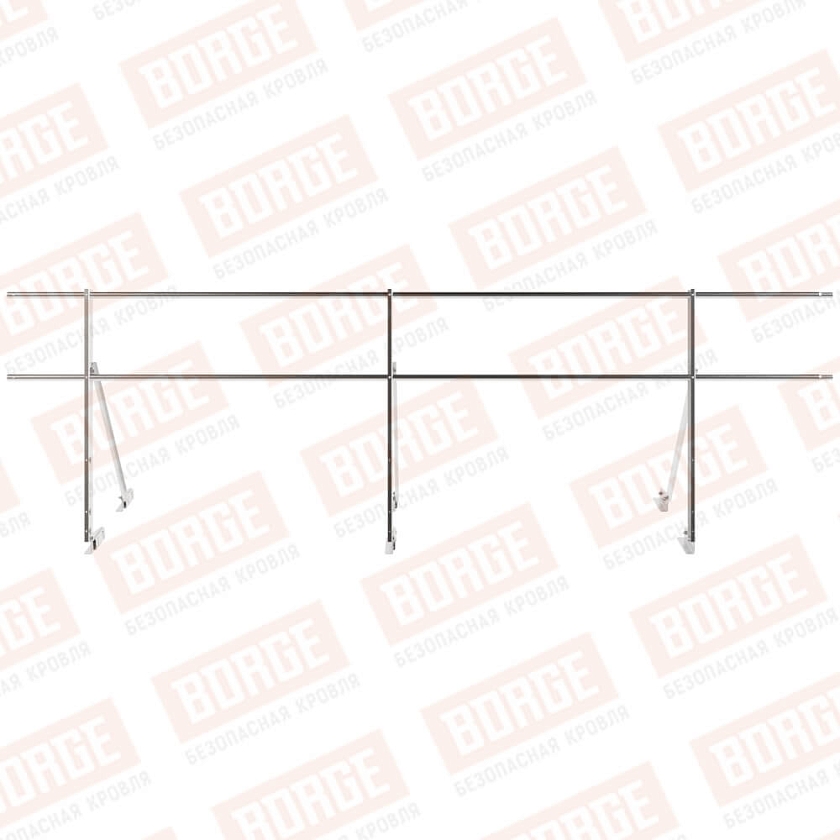 Ограждение кровельное Русский Рубеж H-90см, 3м, для фальцевой кровли, цинк