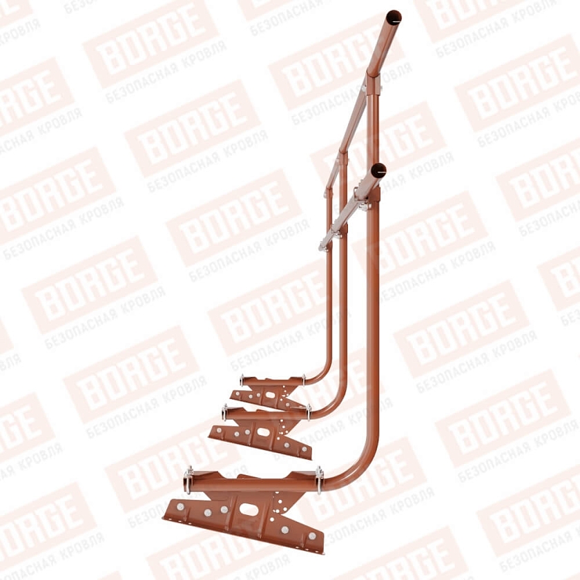 Ограждение кровельное BORGE H-120см, 3м, для фальцевой кровли, терракотовый (RAL 8004)