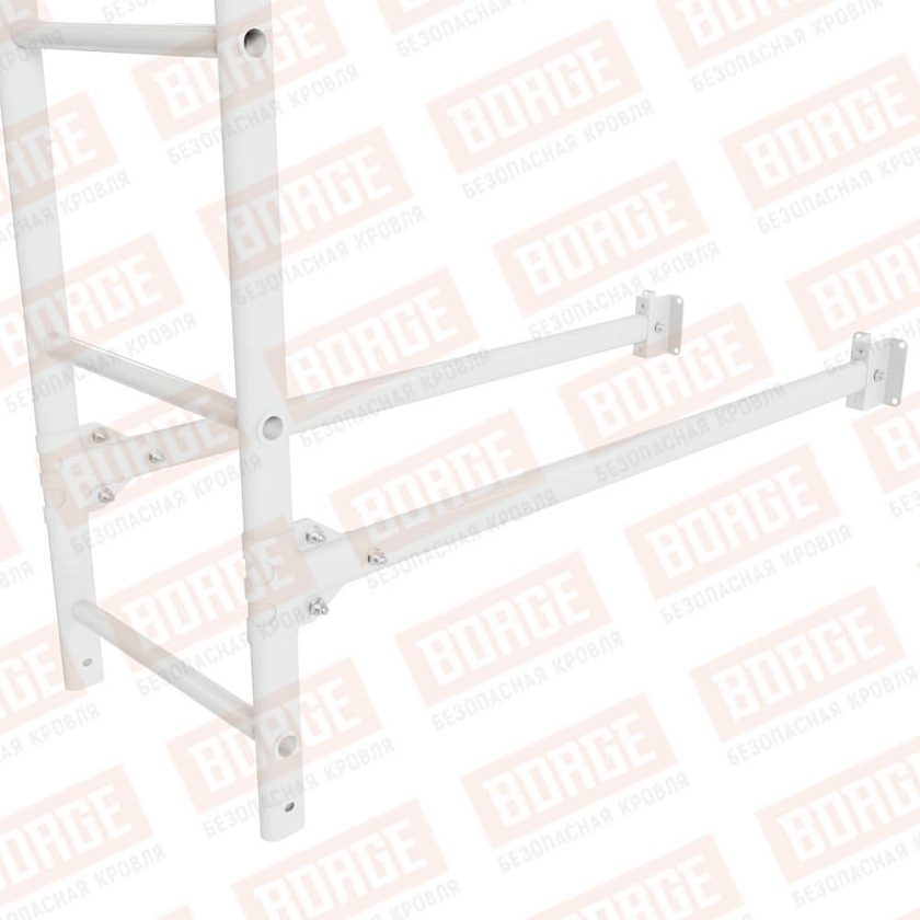 Комплект лестница фасадная BORGE (нижняя секция), 2,7м, сигнально-белый (RAL 9003)