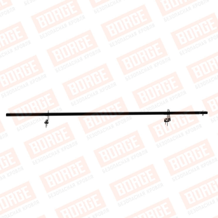 Снегозадержатель однотрубчатый BORGE 1,5м, 2 опоры, чёрный (RAL 9005 matt)