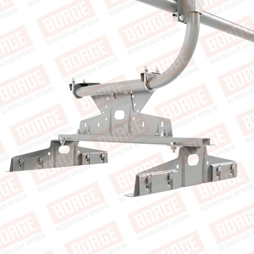 Ограждение кровельное BORGE H-60см, 3м, для параллельного фальца, бело-алюминиевый (RAL 9006)