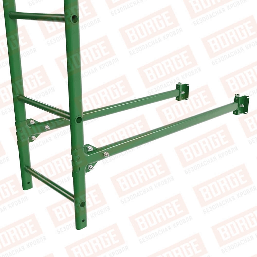 Комплект лестница фасадная BORGE (верхняя секция), 2,7м, лиственно-зеленый (RAL 6002)