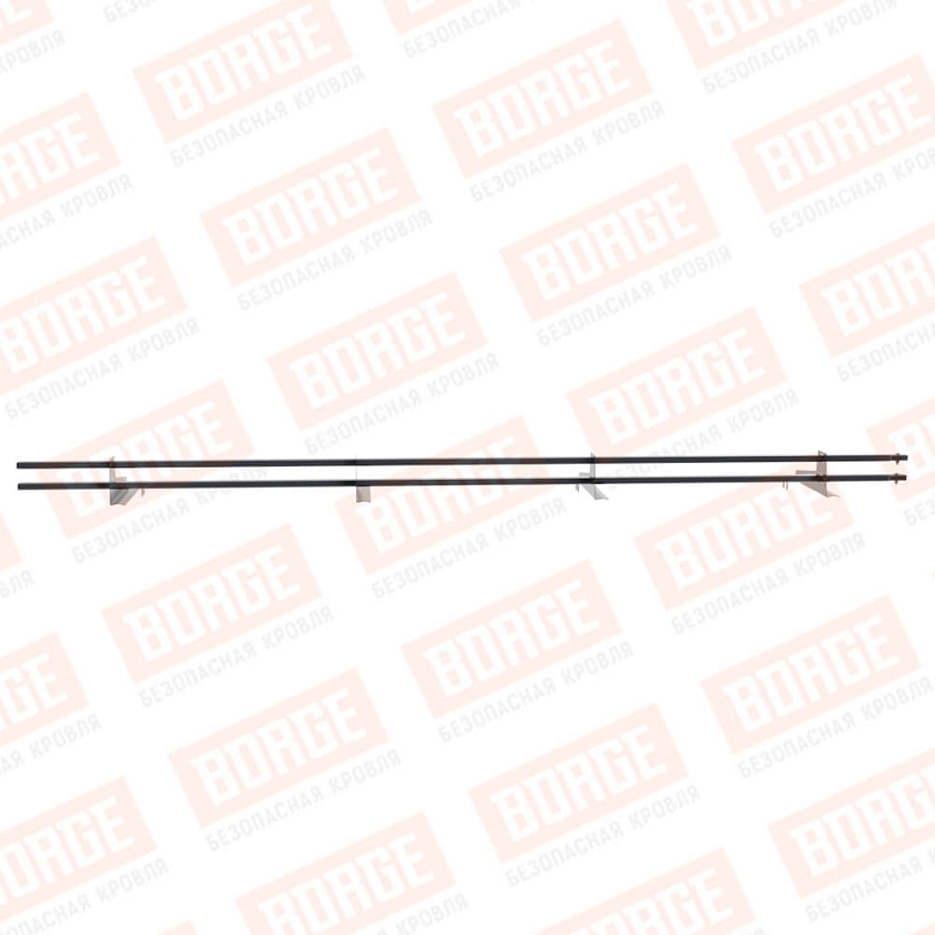 Снегозадержатель трубчатый BORGE 3м, 4 опоры, для черепичной кровли, серый графит (RAL 7024)           