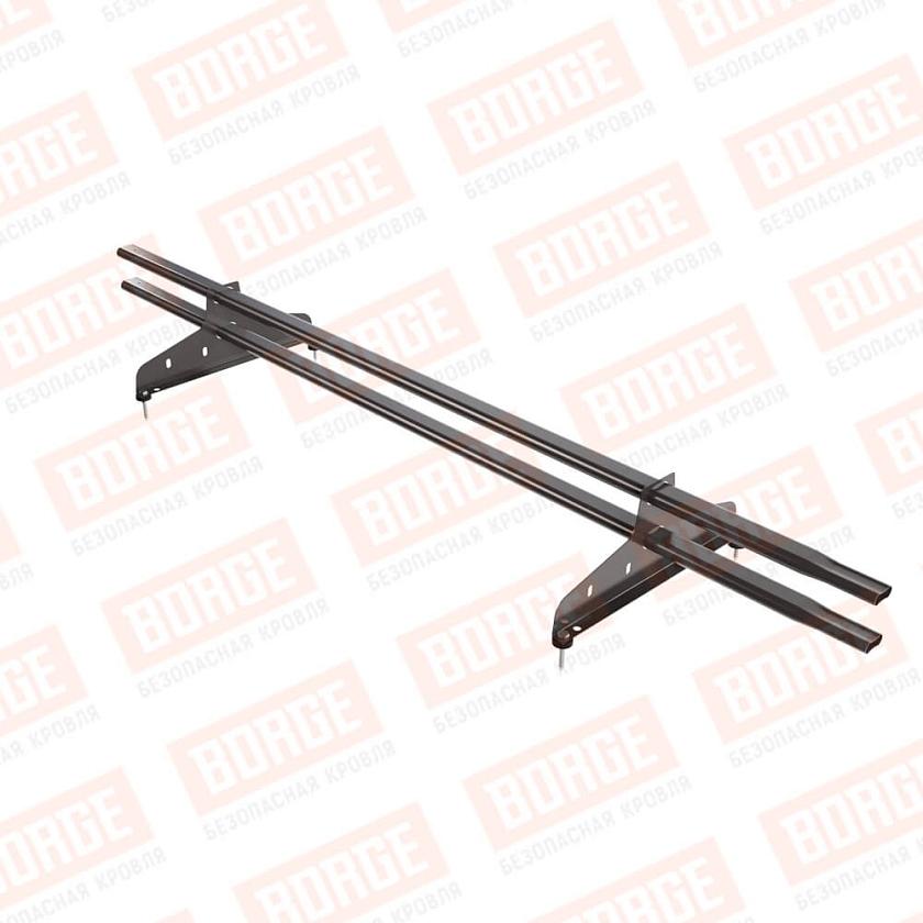 Снегозадержатель трубчатый NewLine 1,5м, 20x40мм, 2 опоры, серо-коричневый (RR 32)