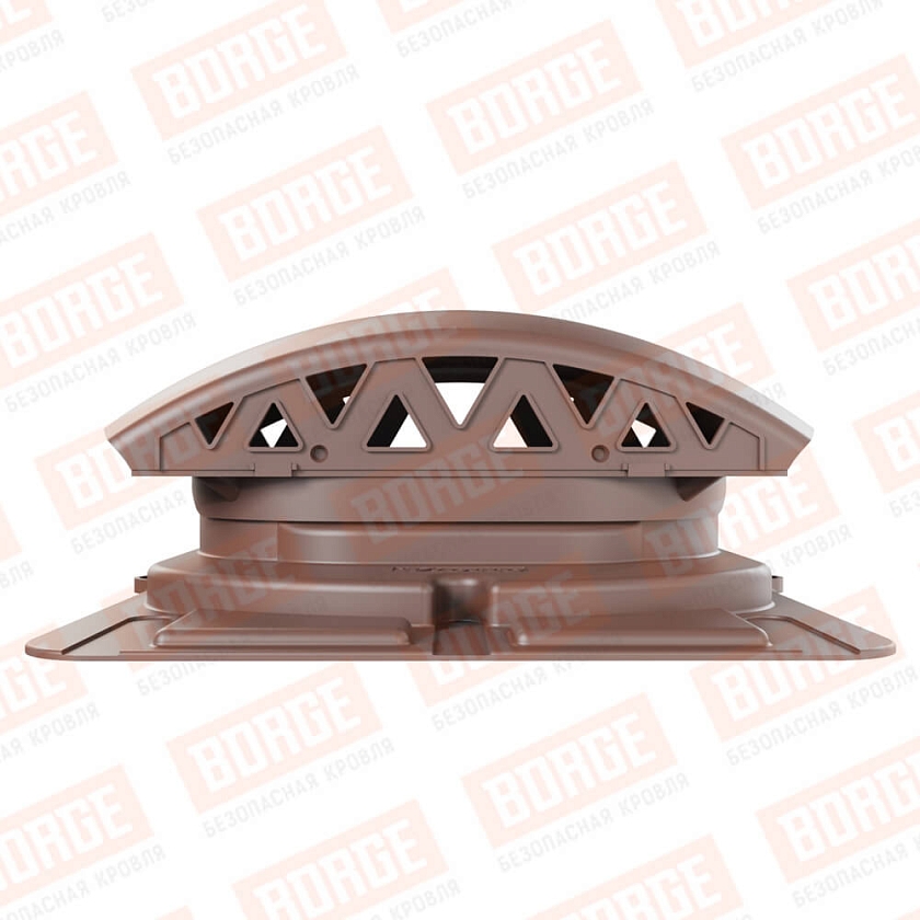 Вентилятор подкровельный Viotto с универсальным проходным элементом, коричневый шоколад (RAL 8017). Черепаха