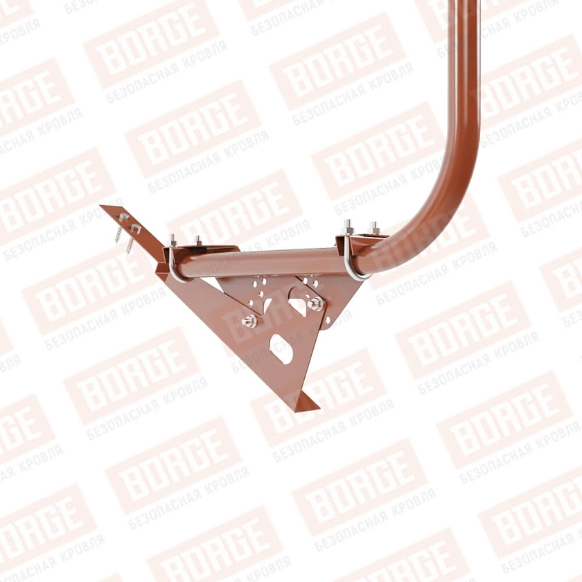 Ограждение кровельное BORGE H-90см, 3м, для композитной черепицы, терракотовый (RAL 8004)