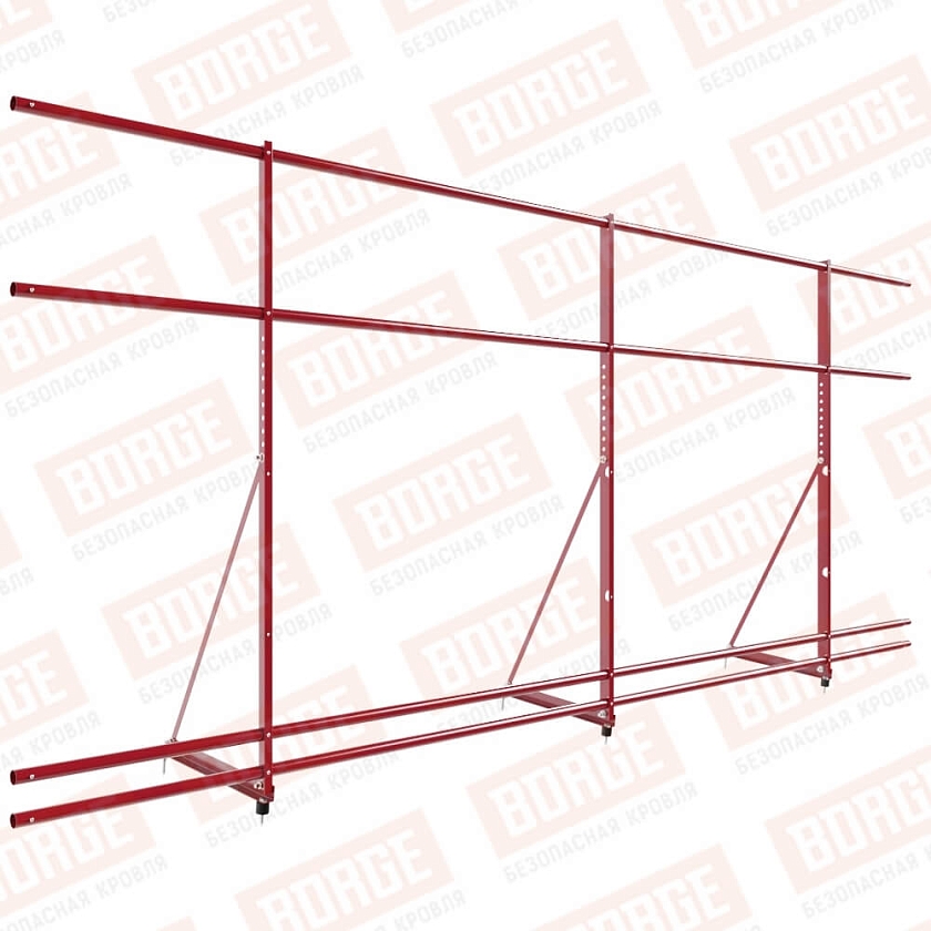 Ограждение декоративное NewLine H-120см, 3м, рубиново-красный (RAL 3003), с двумя доп. трубами