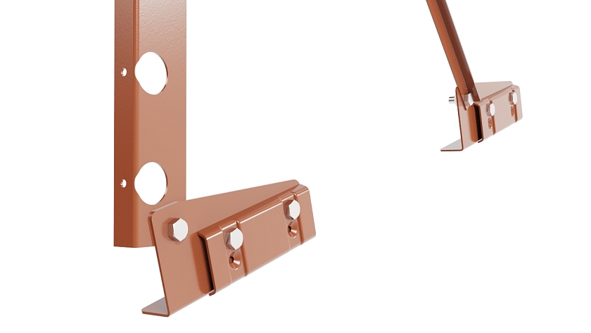 Ограждение кровельное NewLine H-120см, 3м, для фальцевой кровли, терракотовый (RAL 8004)