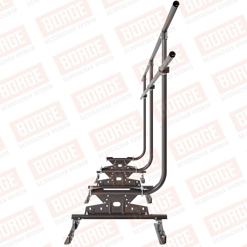 Ограждение кровельное BORGE H-120см, 3м, для параллельного фальца, серо-коричневый (RR 32)