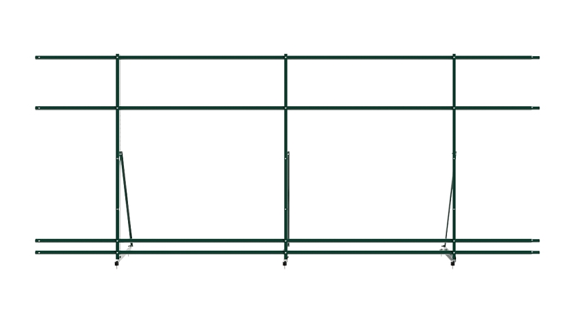 Ограждение кровельное NewLine H-120см, 3м, зеленый мох (RAL 6005), с двумя доп. трубами