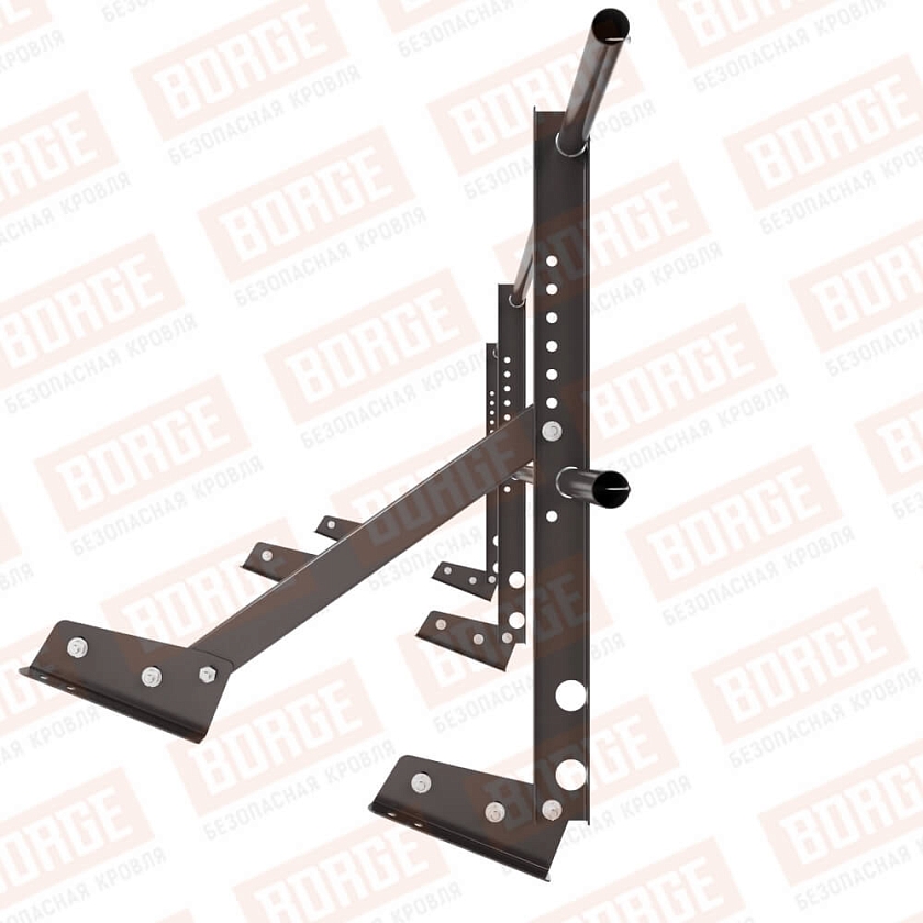 Ограждение кровельное Русский Рубеж H-60см, 3м, для фальцевой кровли, серо-коричневый (RAL 8019)