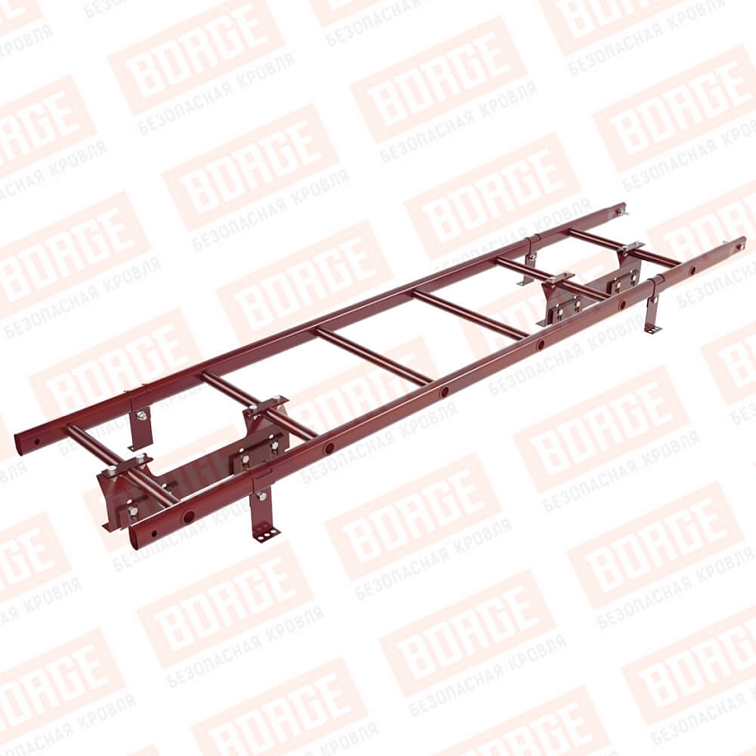 Комплект лестница кровельная NewLine 1,8м, для фальцевой кровли, красное вино (RAL 3005)