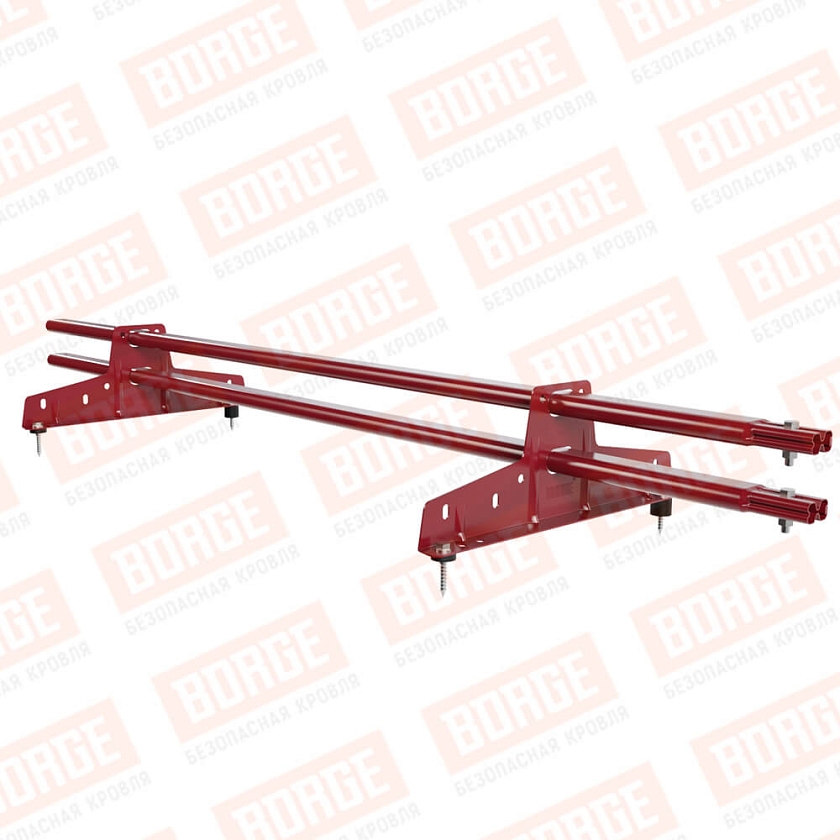 Снегозадержатель трубчатый BORGE 1,5м, 2 опоры, рубиново-красный (RAL 3003)
