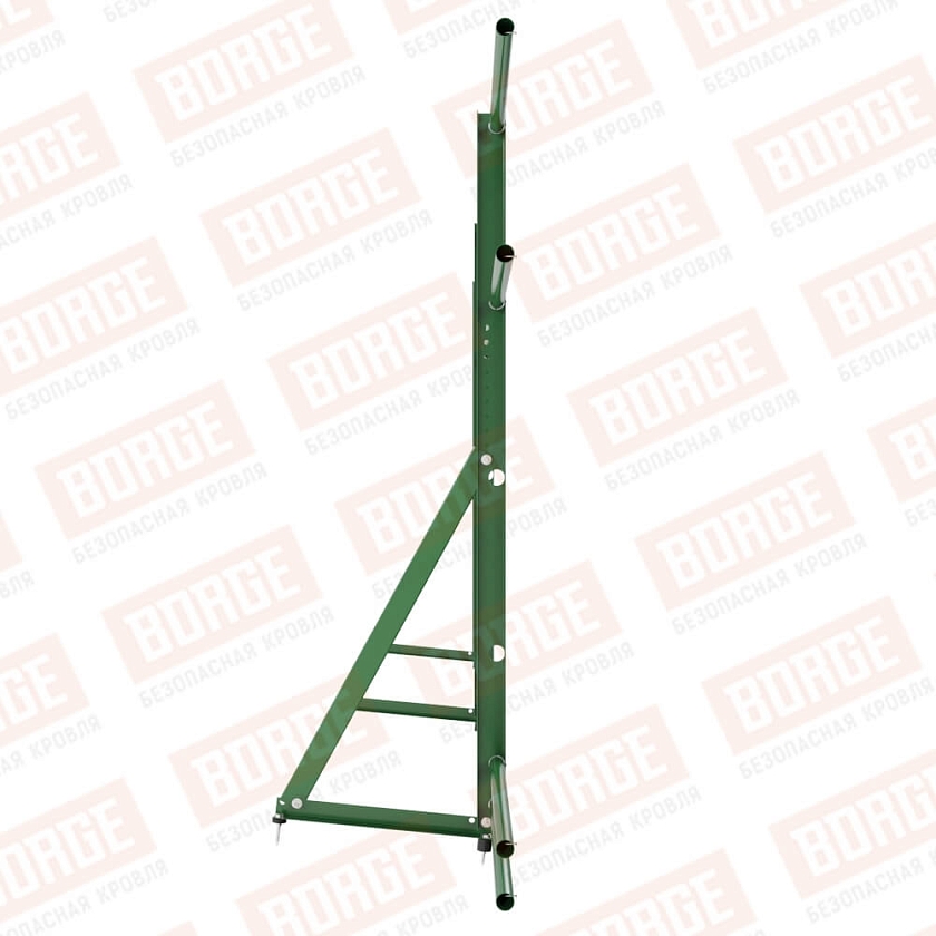 Ограждение кровельное Русский Рубеж H-120см, 3м, лиственно-зеленый (RAL 6002), с двумя доп. трубами