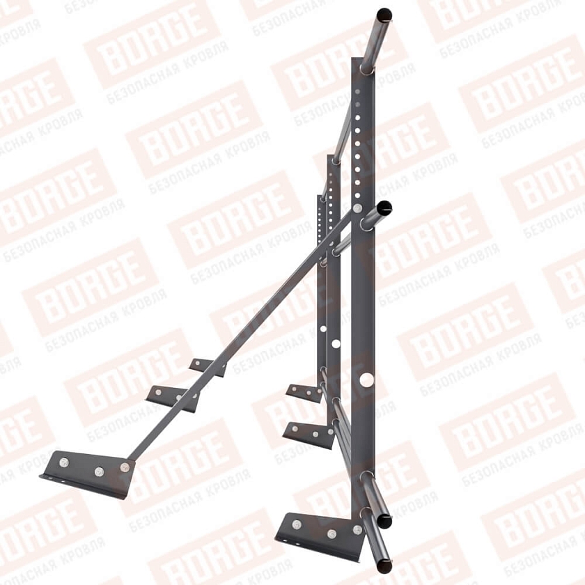 Ограждение декоративное NewLine H-90см, 3м, для фальц. кров., серый графит (RAL 7024), с двумя доп. трубами