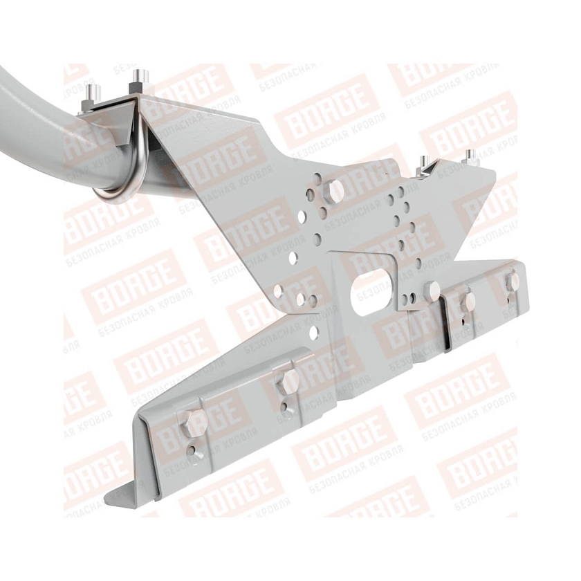 Ограждение кровельное BORGE H-60см, 3м, для фальцевой кровли, бело-алюминиевый (RAL 9006)