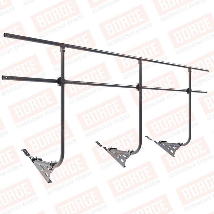 Ограждение кровельное BORGE H-120см, 3м, для черепичной кровли, серый графит (RAL 7024 matt)