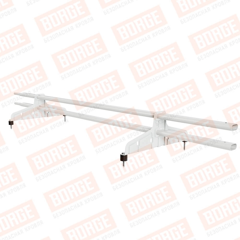 Снегозадержатель трубчатый Русский Рубеж 20х40мм, 1,5м, 2 опоры, сигнально-белый (RAL 9003)