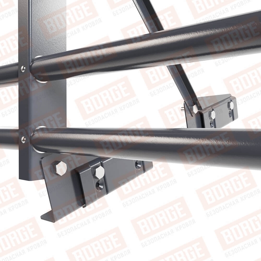 Ограждение декоративное NewLine H-60см, 3м, для фальц. кров., серый графит (RAL 7024), с двумя доп. трубами