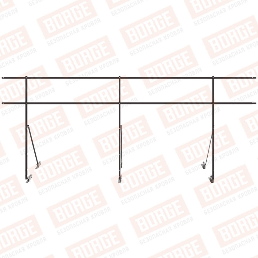 Ограждение декоративное NewLine H-120см, 3м, для фальцевой кровли, серо-коричневый (RR 32)