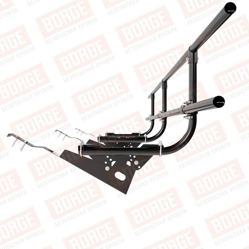 Ограждение кровельное BORGE H-60см, 3м, для черепичной кровли, чёрный (RAL 9005)