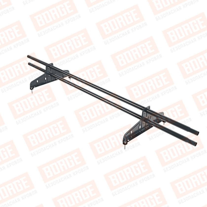 Снегозадержатель трубчатый Русский Рубеж D-25мм, 1,5м, 2 опоры, антрацитово-серый (RAL 7016)