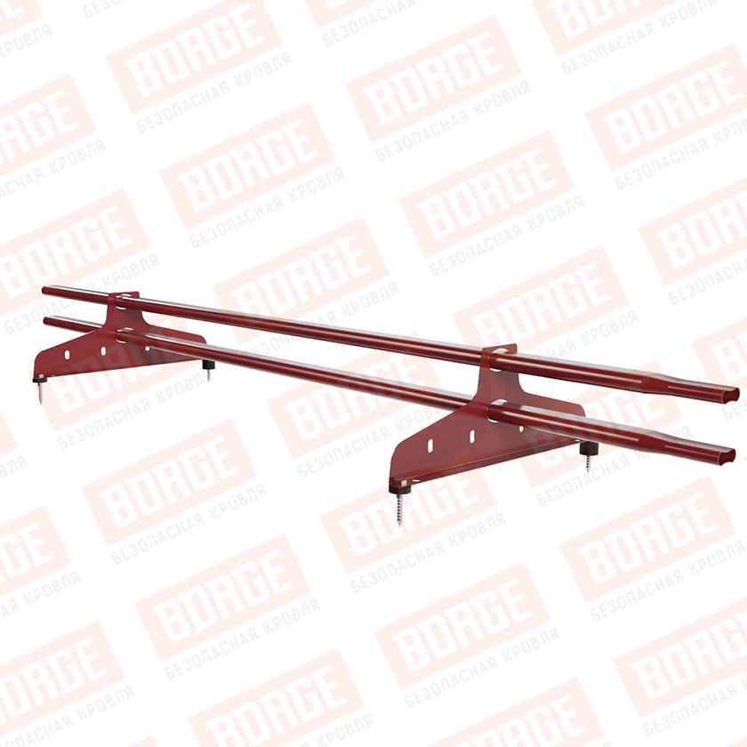 Снегозадержатель трубчатый NewLine 1,5м, 20x40мм, 2 опоры, коричнево-красный (RAL 3011)