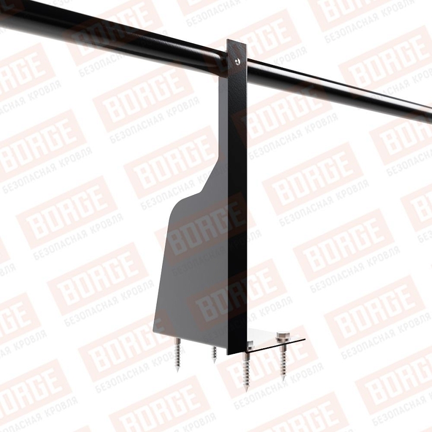 Ограждение плоских кровель NewLine Н-30, 3м, верхнее крепление, чёрный (RAL 9005)