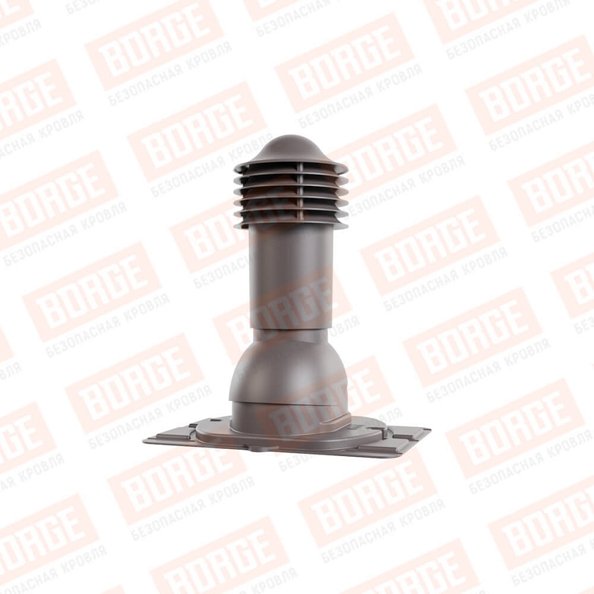 Труба вентиляционная Viotto с универсальным проходным элементом, d-110мм, h-550мм, утепленная, серо-коричневый (RAL 8019)