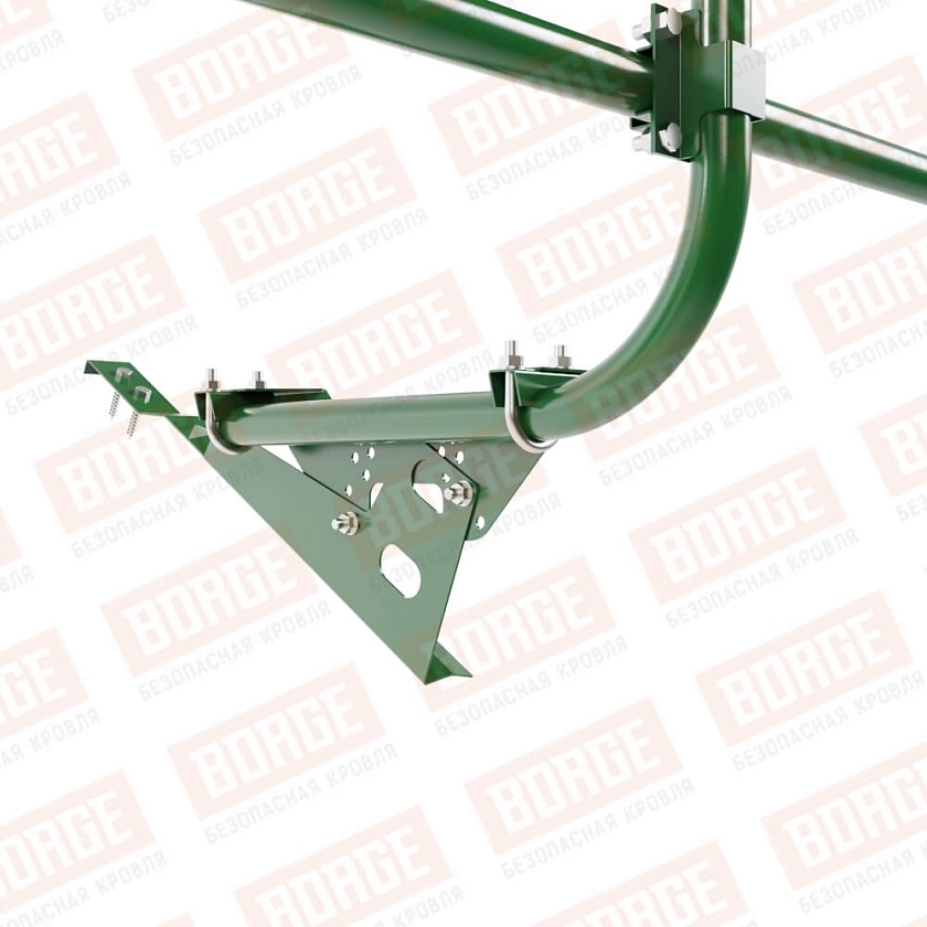 Ограждение кровельное BORGE H-60см, 3м, для черепичной кровли, лиственно-зеленый (RAL 6002)