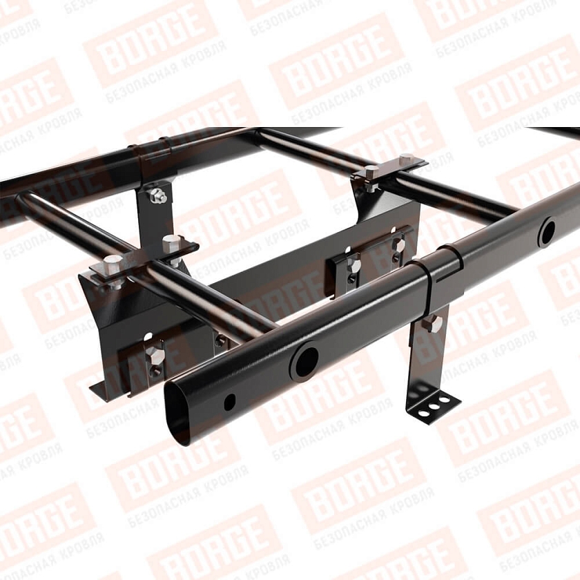 Комплект лестница кровельная BORGE 1,8м, для фальцевой кровли, чёрный (RAL 9005 matt)