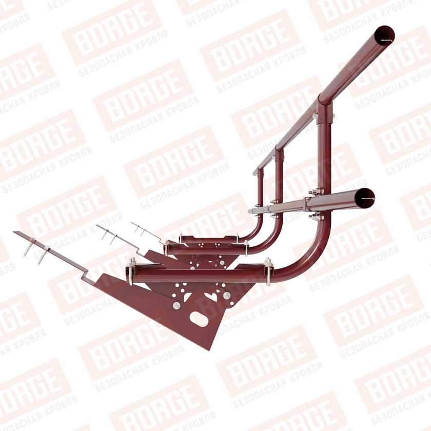 Ограждение кровельное BORGE H-60см, 3м, для композитной черепицы, красное вино (RAL 3005)