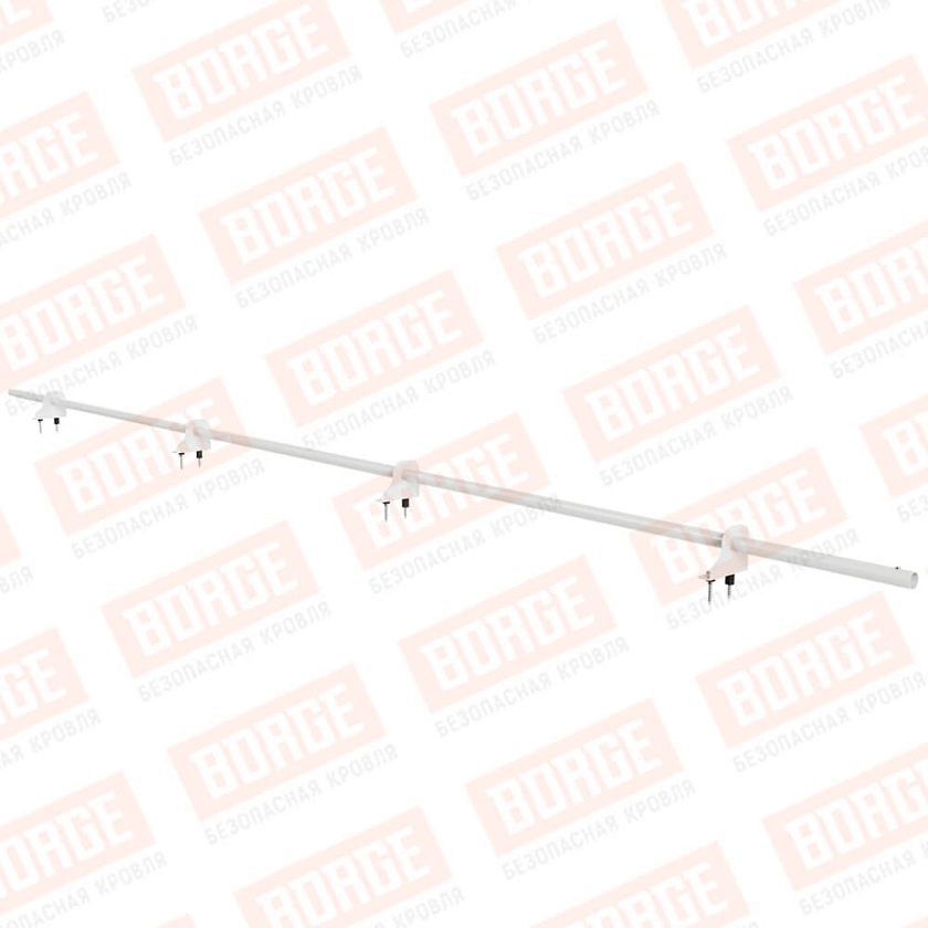 Снегозадержатель однотрубчатый NewLine 3м, D-25мм, 4 опоры, сигнально-белый (RAL 9003)