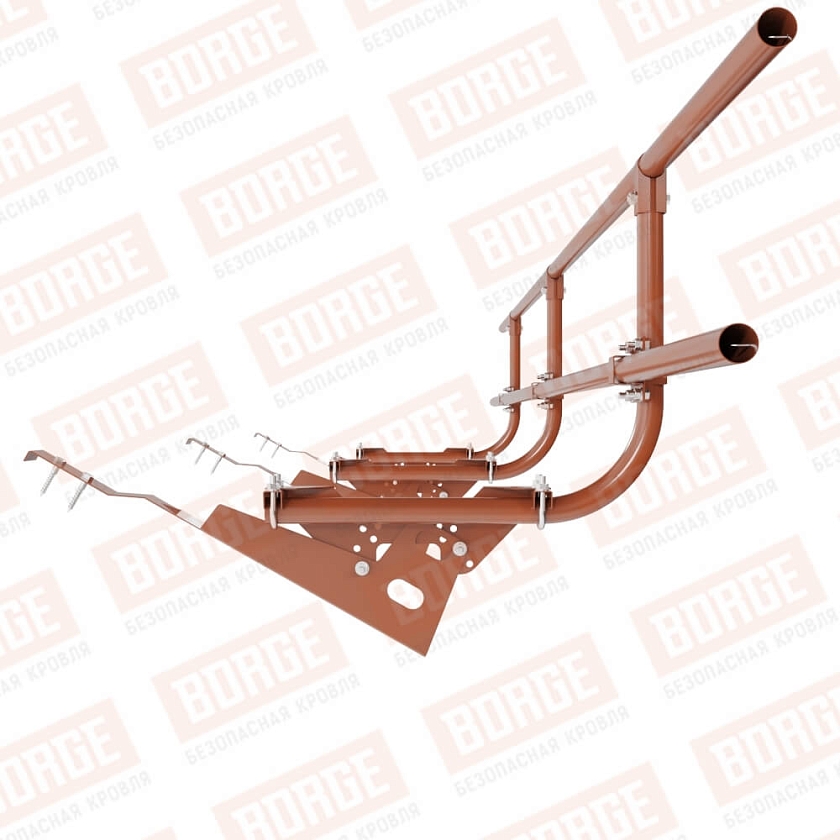 Ограждение кровельное BORGE H-60см, 3м, для черепичной кровли, терракотовый (RAL 8004)