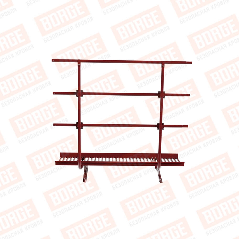 Мостик переходной с ограждением BORGE Н-120см, 1,5м, для фальцевой кровли, коричнево-красный (RAL 3011)